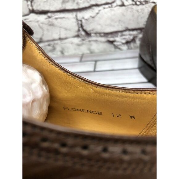 Mezlan Florence Brown Leather Brogue Cap Toe Oxfords Lace Dress Shoes Men Sz 12W - Picture 14 of 16